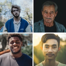 Four head shots of different men