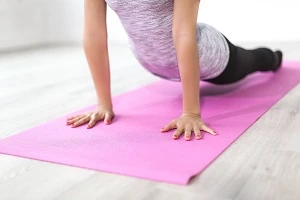 Yoga practitioner performing the upwards dog